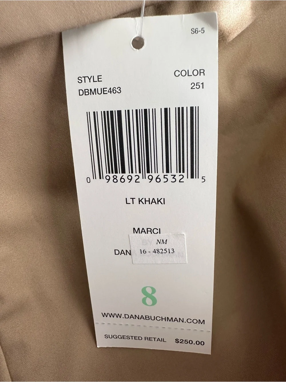 Dana Buchman New With Tags Marci Khaki Pants Lined Size 8